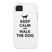 Keep calm and walk dog iPhone 4 cases