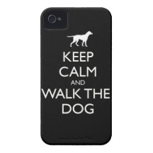 Keep Calm and walk the dog dogs pet pets cute walk Case-Mate iPhone 4 Case