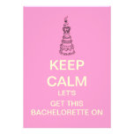 KEEP CALM Bachelorette Party Custom Invitation