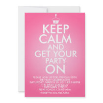 Keep Calm Birthday Personalized Invitation