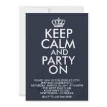Keep Calm Birthday Custom Invites