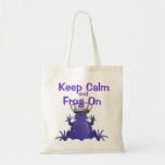 Keep Calm Carry On Purple Frog Bag