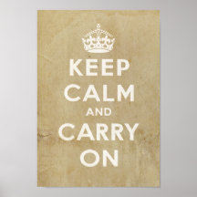 Keep Calm & Carry On Vintage Poster