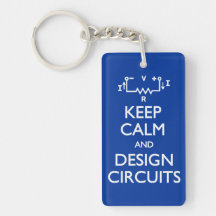 Keep Calm Design Circuits Rectangular Acrylic Keychains