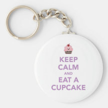 Keep Calm & Eat A Cupcake Keychains