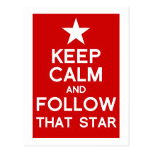 Keep Calm & follow that star Christmas postcard