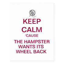 KEEP CALM Get Off The Hampster Wheel Postcard postcards