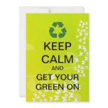 KEEP CALM Green Inspired Party Invitation