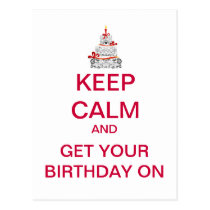 KEEP CALM Happy Birthday Postcard postcards