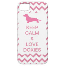 Keep Calm & Love Doxies Pink Zigzag iPhone 5 Case