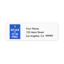 Keep Calm & Pet the Pitbull Custom Return Address Labels