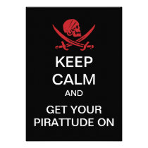 KEEP CALM Pirattude Pirate Day Custom Invites invitations