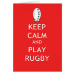 Keep Calm & Play Rugby Greeting Card
