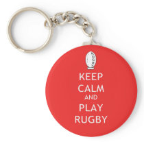 Keep Calm & Play Rugby Keychain