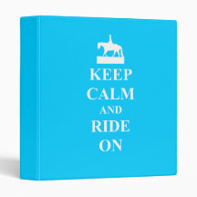 Keep calm & ride on (light blue) binders