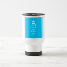 Keep calm & ride on (light blue) coffee mugs