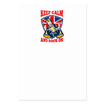 Keep Calm Rock On British Flag Queen Granny Drums Business Cards