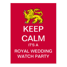 KEEP CALM Royal Wedding Watch Party Postcard