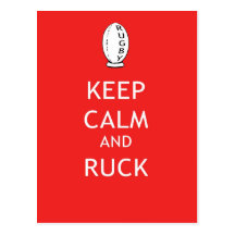 Keep Calm & Ruck Post Cards