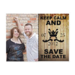 Keep Calm & Save The Date Wedding Postcard