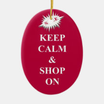 keep calm & shop on ornament