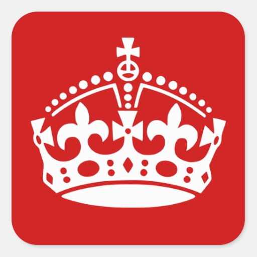 Keep calm stickers with crown icon | Zazzle