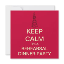 KEEP CALM Wedding Rehearsal Dinner Invite (Red)