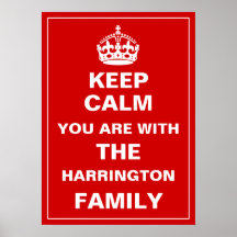 Keep Calm You Are With Our Family! Poster