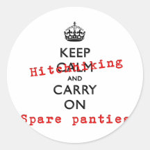 KEEP HITCHHIKING ROUND STICKER