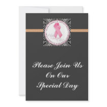 keep hope alive pink ribbon breast cancer personalized invitation
