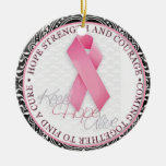 keep hope alive pink ribbon breast cancer christmas ornaments