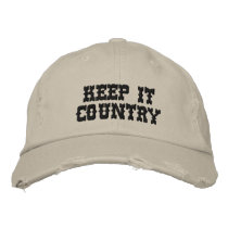 KEEP IT COUNTRY EMBROIDERED BASEBALL CAPS