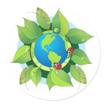 Keep it Green for Earth Day Round Stickers