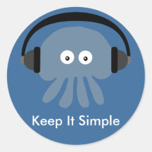 Keep it Simple Jellyfish with headphones stickers
