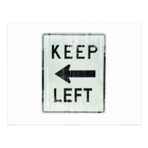 KEEP LEFT Faded.png Post Cards