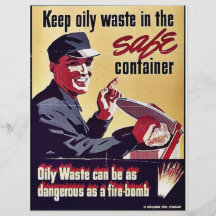 Keep Oily Waste In The Safe Container Flyer Design