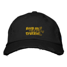 Keep on Truckin with personalized name Embroidered Hat