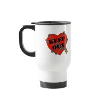 keep out chained heart coffee mug