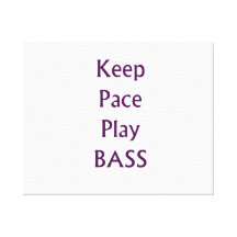 Keep pace Play bass purple text Canvas Print