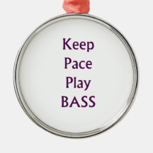 Keep pace Play bass purple text Christmas Ornament