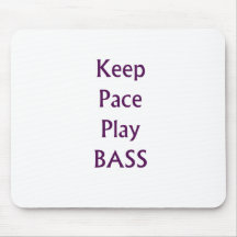 Keep pace Play bass purple text Mouse Pads