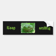Keep smiling - green smiling frog bumper stickers