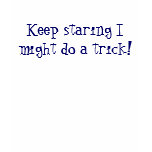 Keep staring I might do a trick! t-shirts