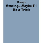 Keep Staring...Maybe I'll Do a Trick t-shirts