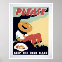 Keep The Park Clean 1937 WPA Posters