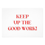 Keep up the good work! announcement