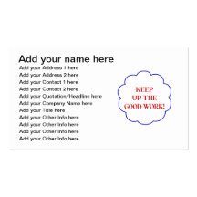 Keep up the good work! business cards