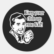 Keep Your Chin Up Emo Kid! Round Stickers
