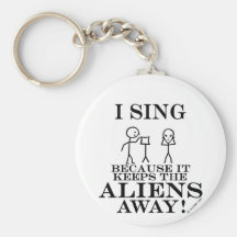 Keeps Aliens Away Sing Keychains