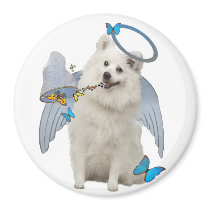 Keeshond angel chasing butterflies magnet